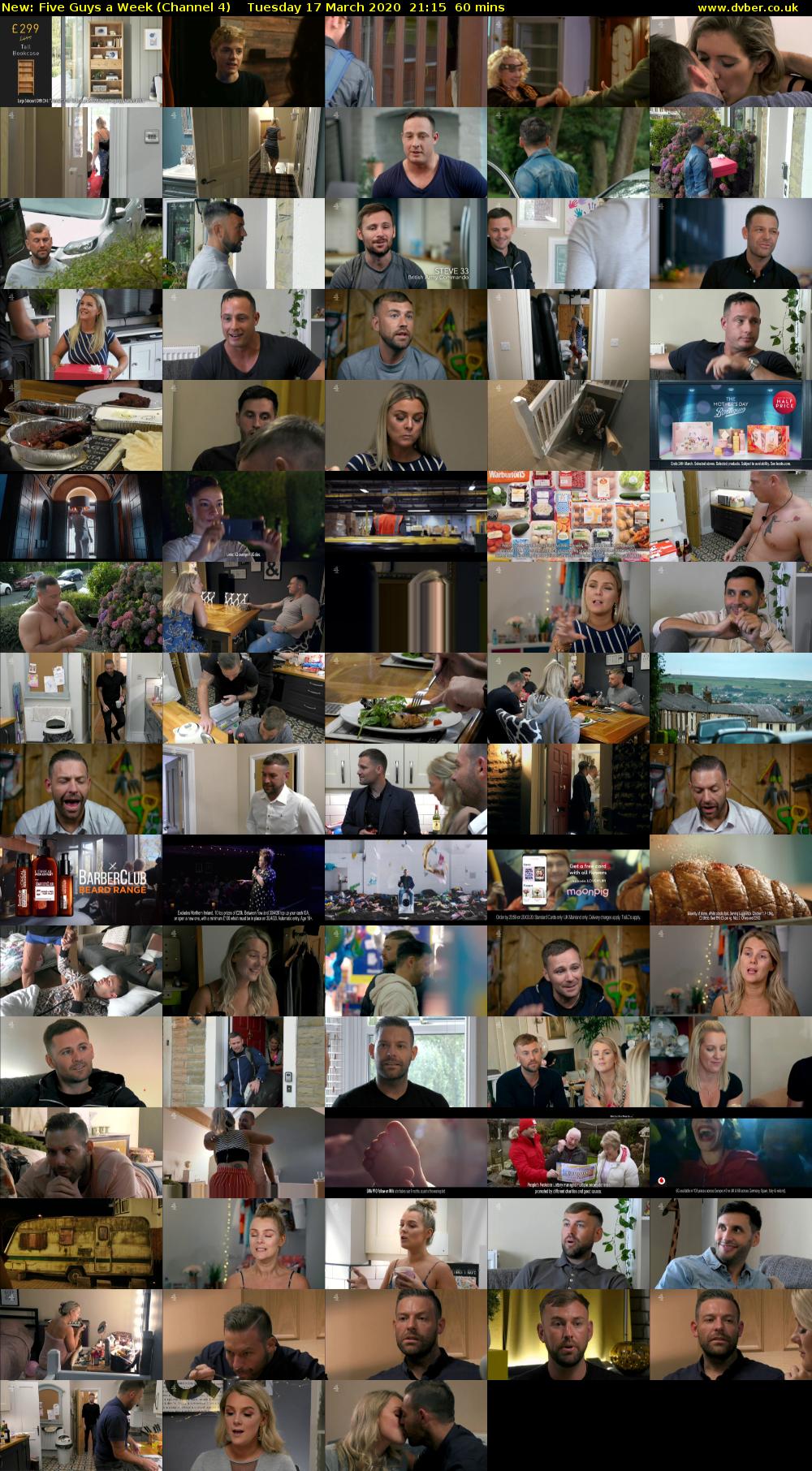 Five Guys a Week (Channel 4) Tuesday 17 March 2020 21:15 - 22:15
