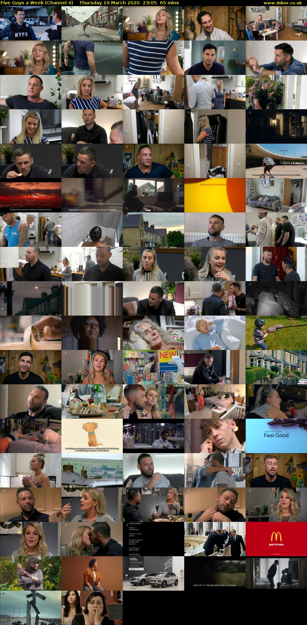 Five Guys a Week (Channel 4) Thursday 19 March 2020 23:05 - 00:10