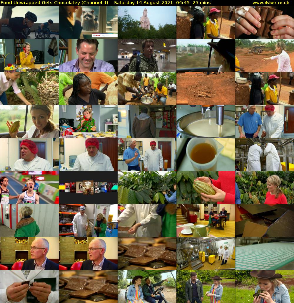 Food Unwrapped Gets Chocolatey (Channel 4) Saturday 14 August 2021 04:45 - 05:10