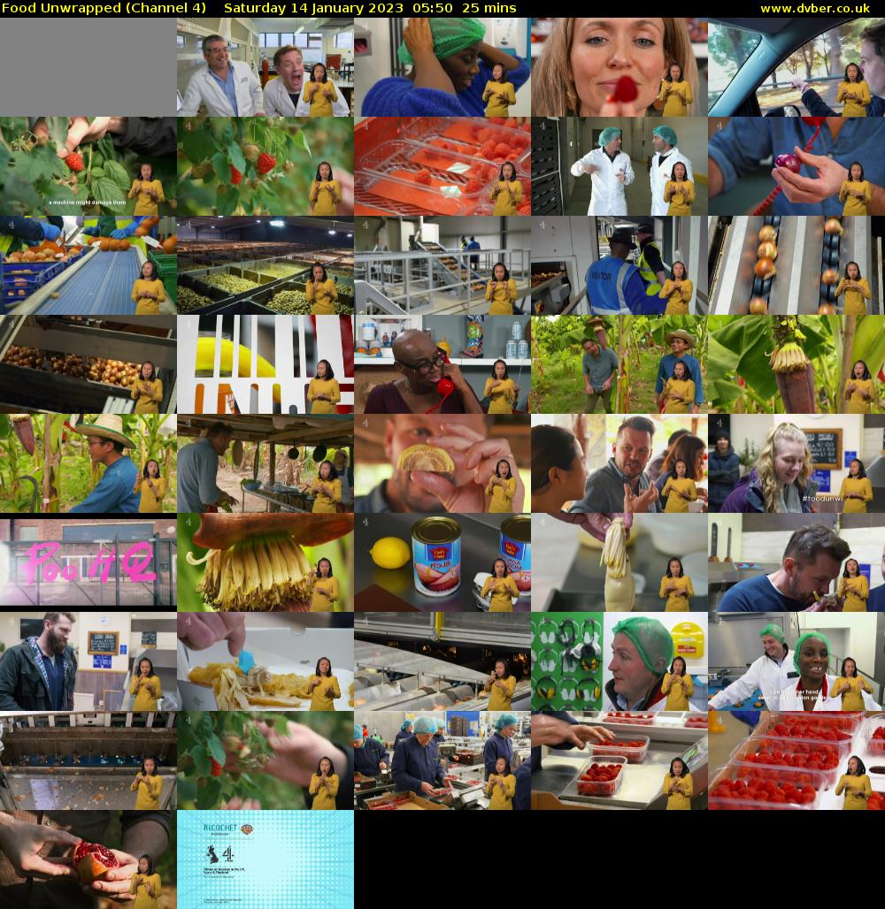 Food Unwrapped (Channel 4) Saturday 14 January 2023 05:50 - 06:15