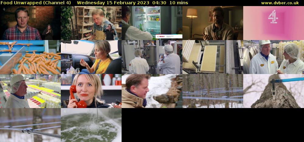 Food Unwrapped (Channel 4) Wednesday 15 February 2023 04:30 - 04:40