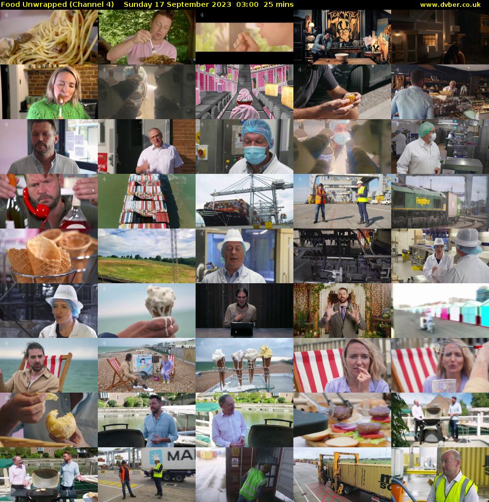 Food Unwrapped (Channel 4) Sunday 17 September 2023 03:00 - 03:25
