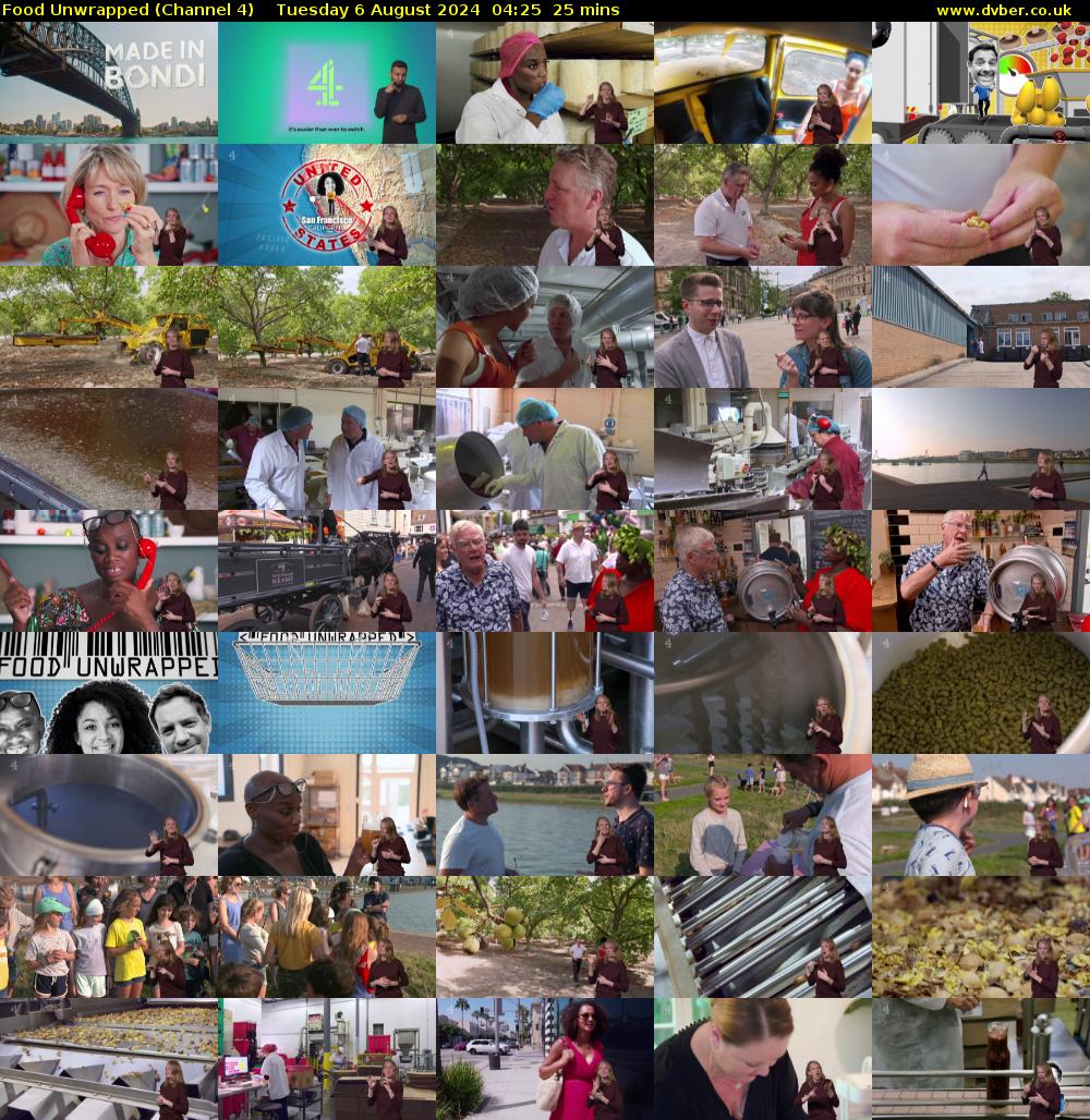 Food Unwrapped (Channel 4) Tuesday 6 August 2024 04:25 - 04:50