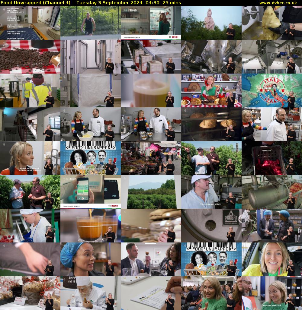 Food Unwrapped (Channel 4) Tuesday 3 September 2024 04:30 - 04:55