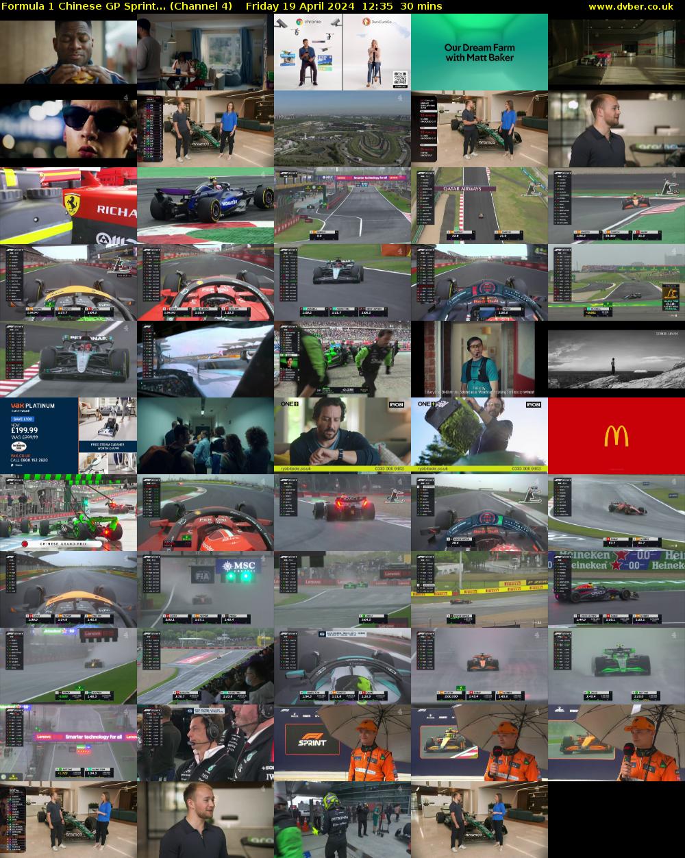 Formula 1 Chinese GP Sprint... (Channel 4) Friday 19 April 2024 12:35 - 13:05