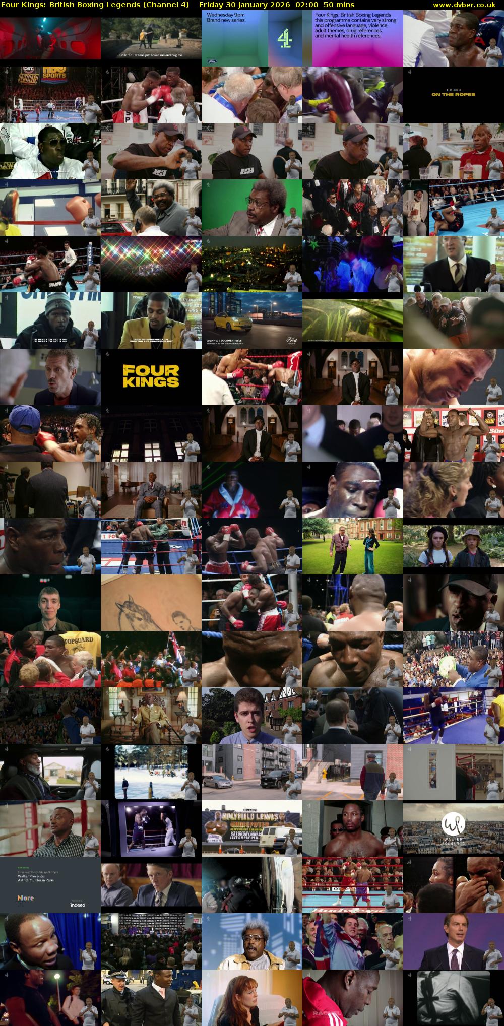 Four Kings: British Boxing Legends (Channel 4) Friday 30 January 2026 02:00 - 02:50