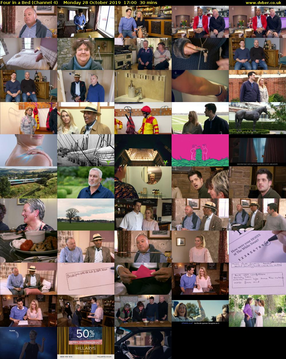 Four in a Bed (Channel 4) Monday 28 October 2019 17:00 - 17:30