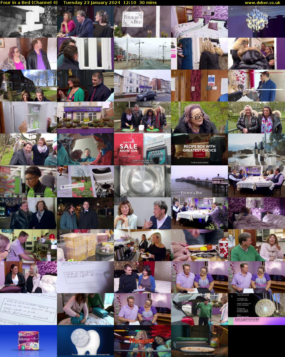 Four in a Bed (Channel 4) Tuesday 23 January 2024 12:10 - 12:40