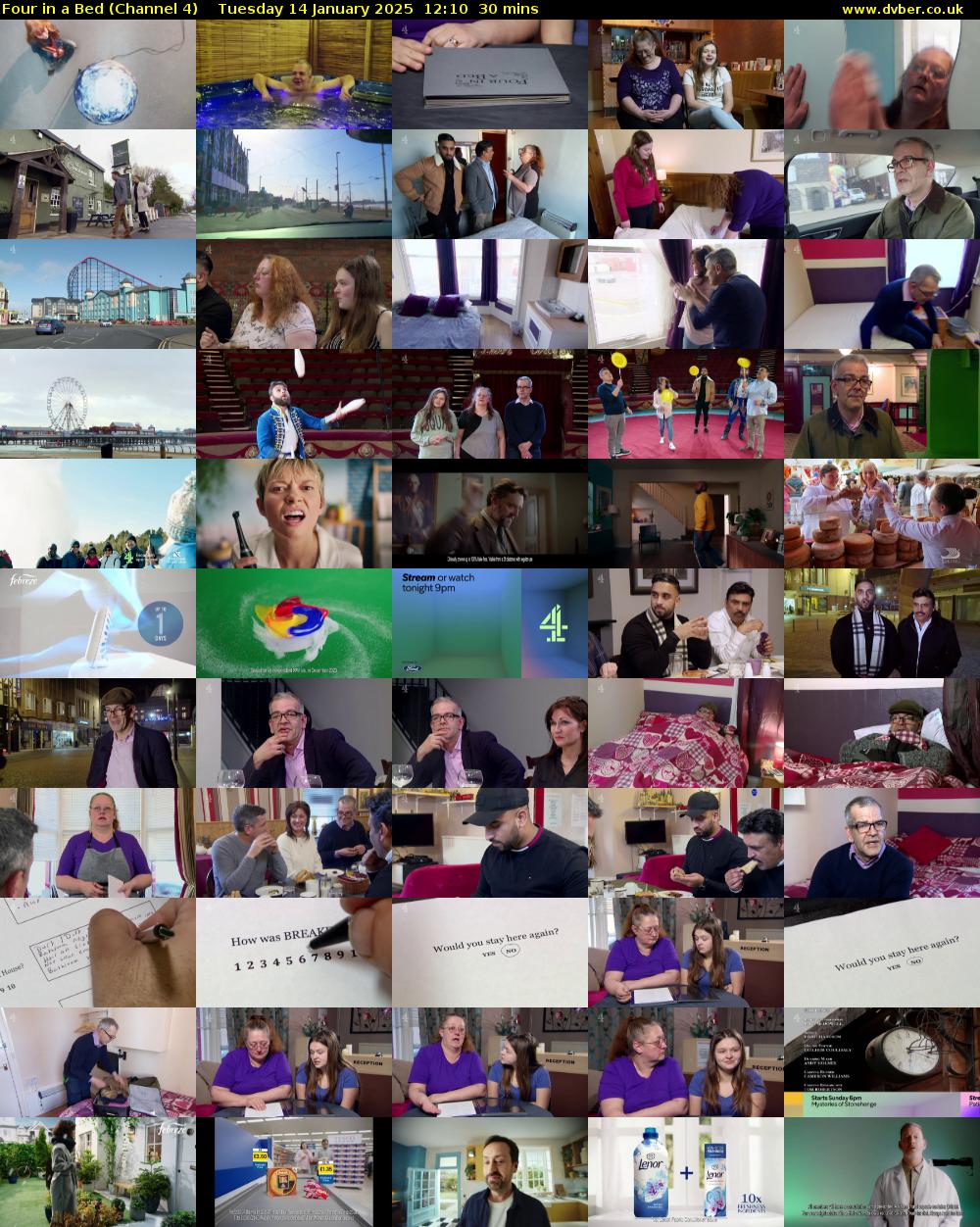 Four in a Bed (Channel 4) Tuesday 14 January 2025 12:10 - 12:40