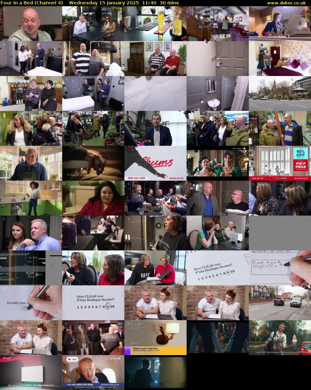 Four in a Bed (Channel 4) Wednesday 15 January 2025 11:40 - 12:10