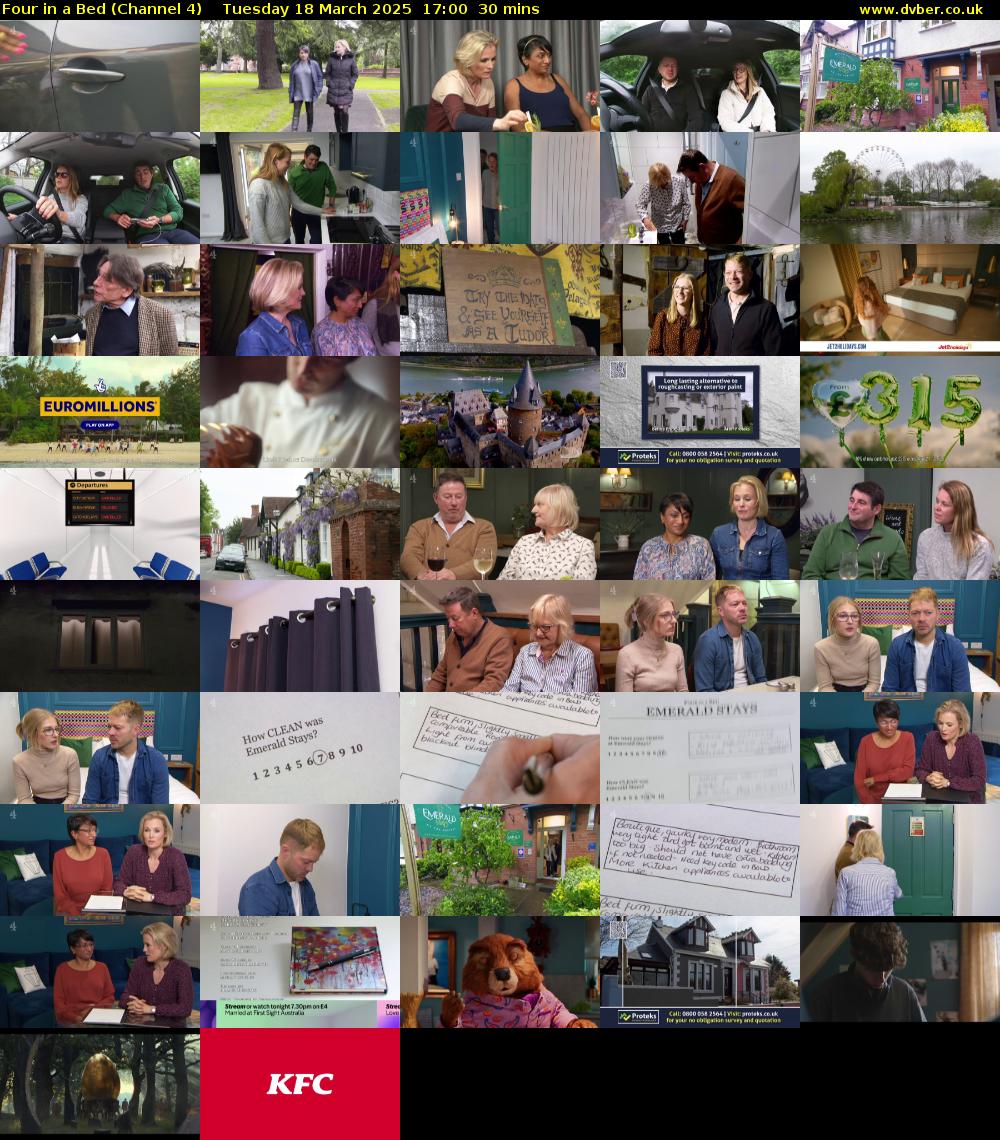 Four in a Bed (Channel 4) Tuesday 18 March 2025 17:00 - 17:30