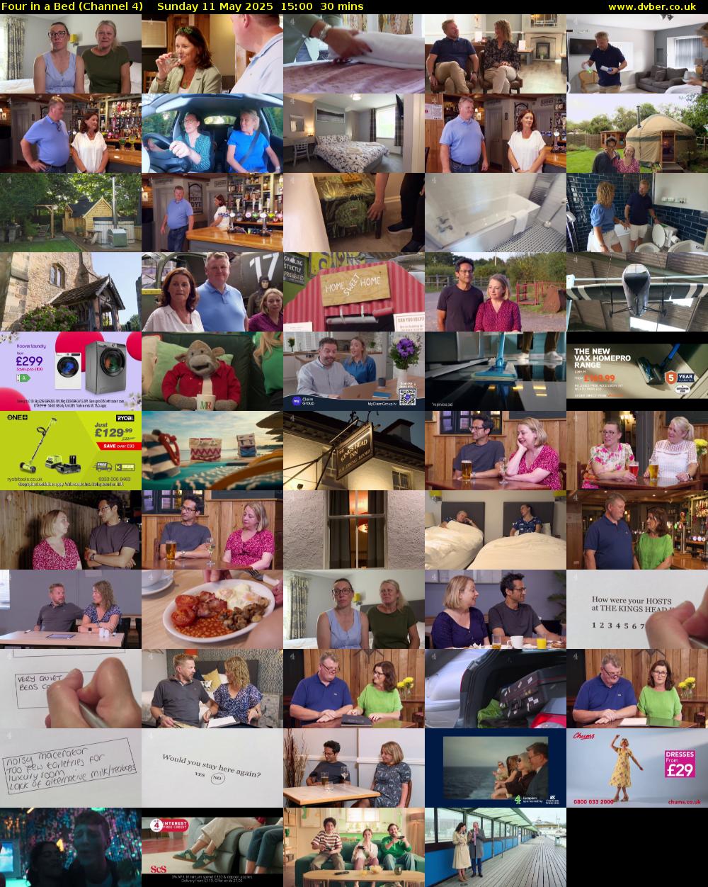 Four in a Bed (Channel 4) Sunday 11 May 2025 15:00 - 15:30