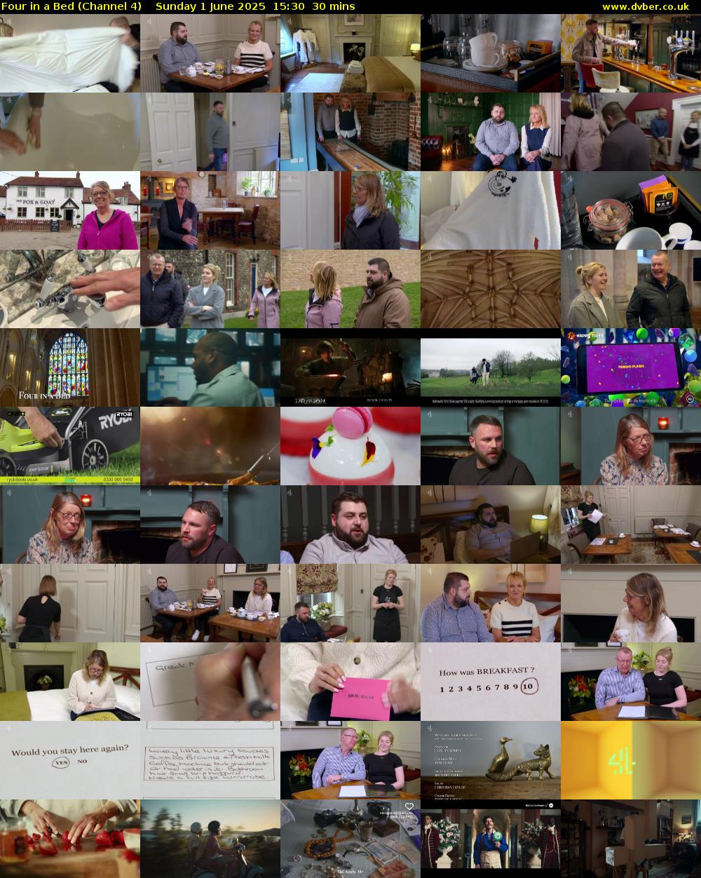 Four in a Bed (Channel 4) Sunday 1 June 2025 15:30 - 16:00