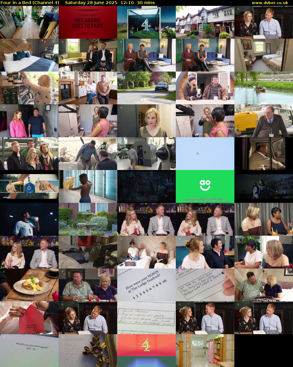 Four in a Bed (Channel 4) Saturday 28 June 2025 12:10 - 12:40