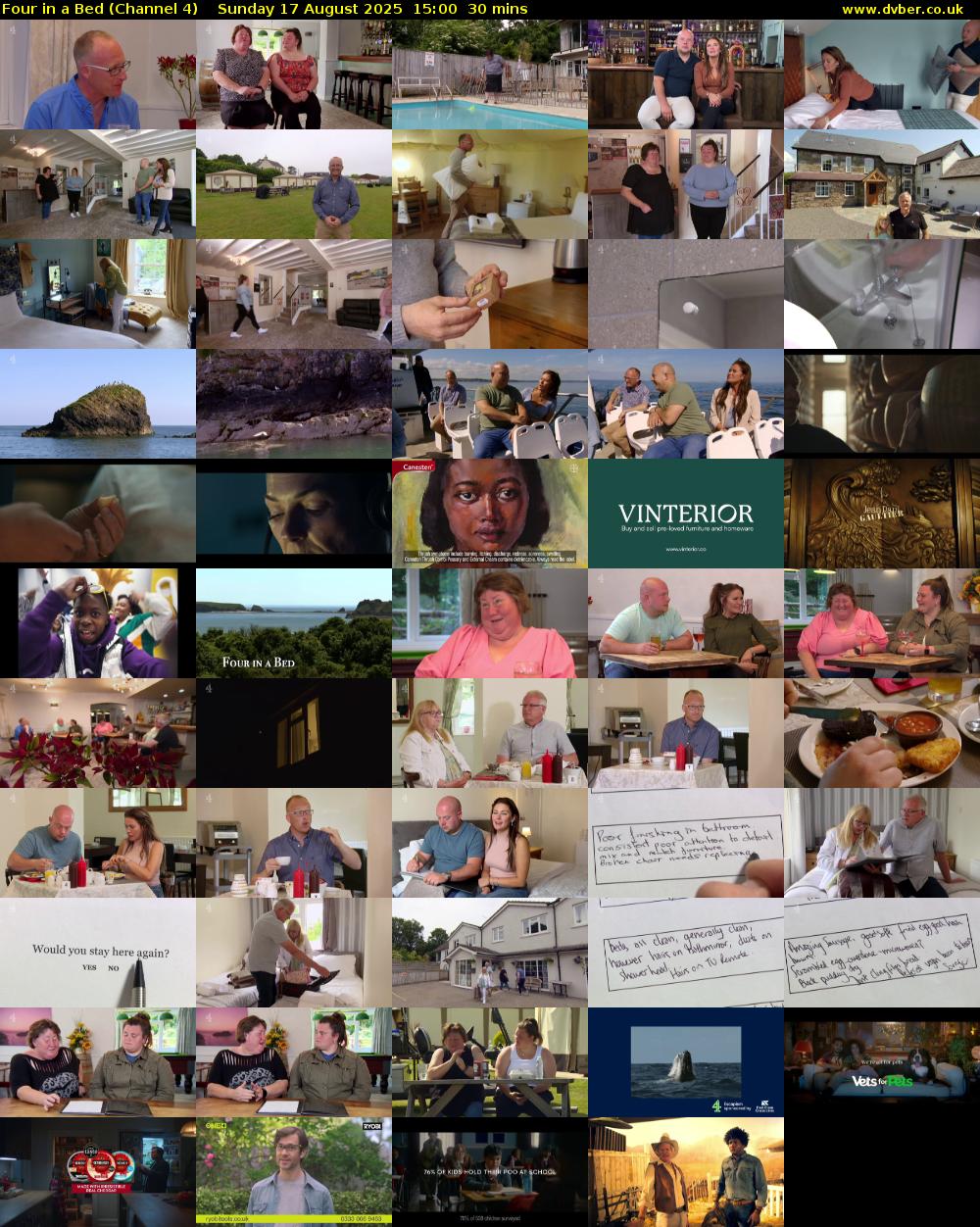 Four in a Bed (Channel 4) Sunday 17 August 2025 15:00 - 15:30