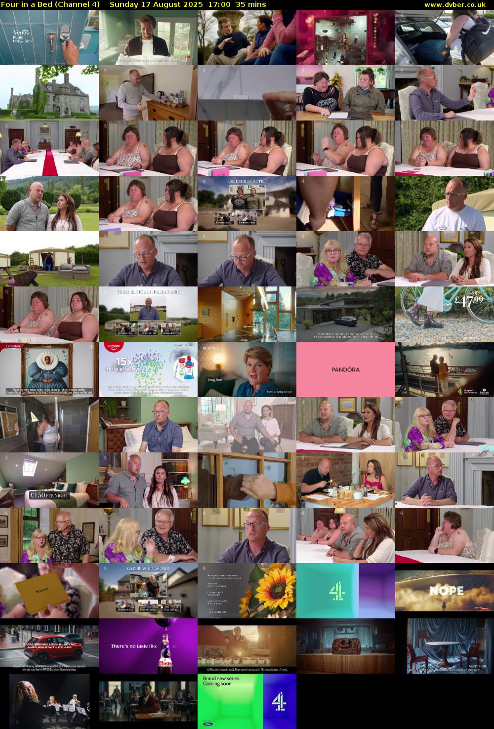 Four in a Bed (Channel 4) Sunday 17 August 2025 17:00 - 17:35
