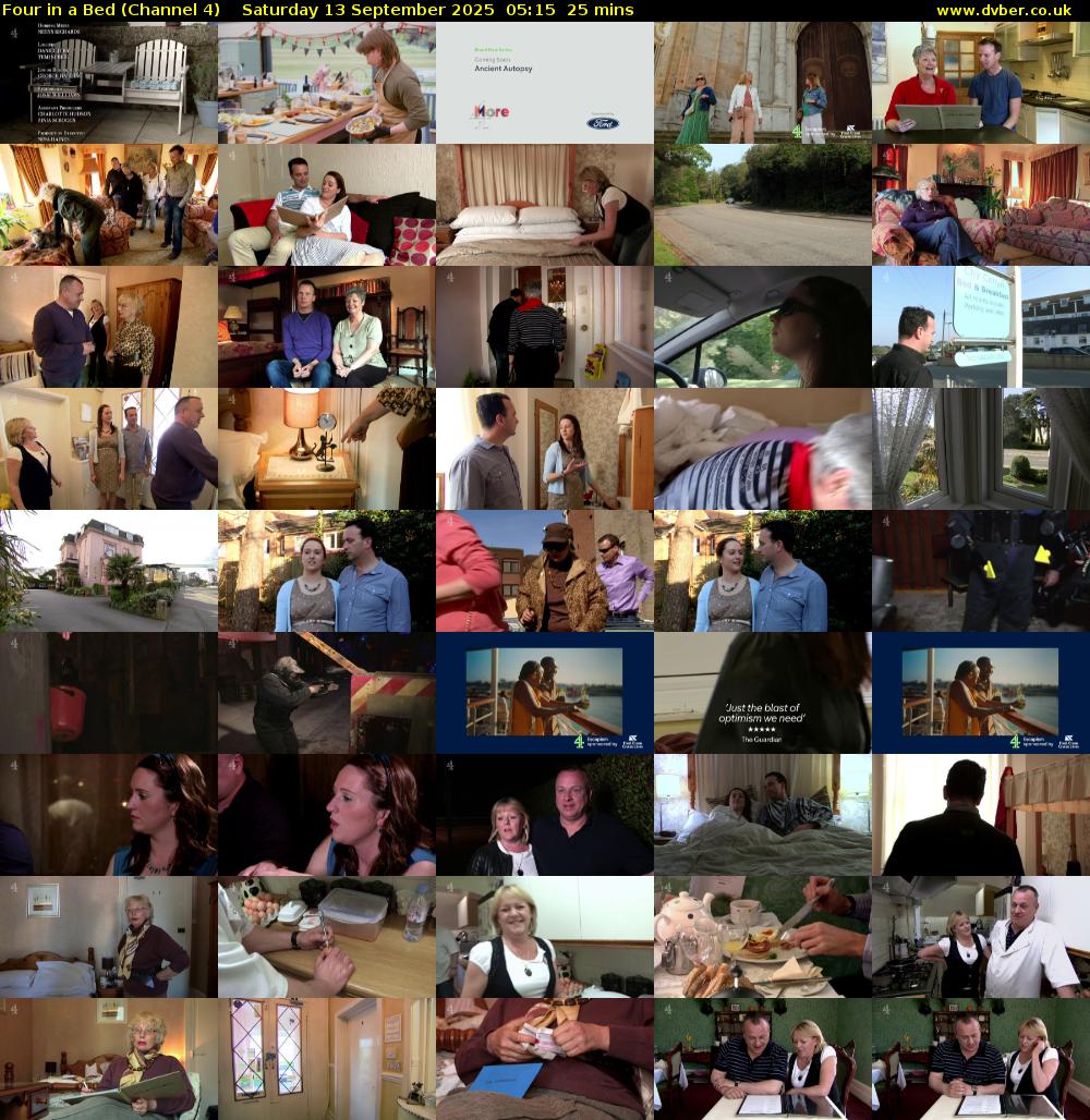 Four in a Bed (Channel 4) Saturday 13 September 2025 05:15 - 05:40