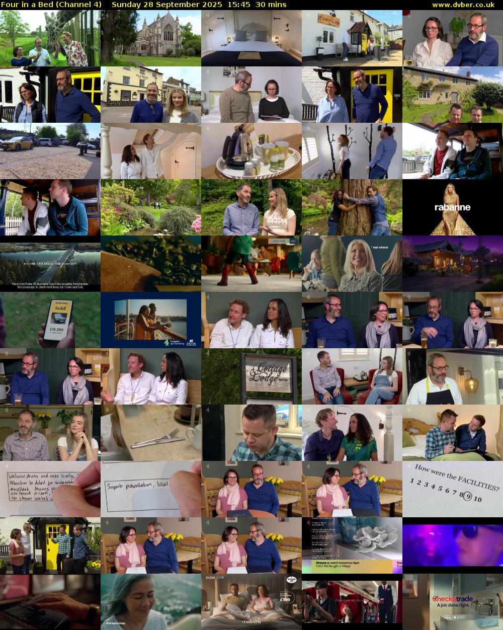 Four in a Bed (Channel 4) Sunday 28 September 2025 15:45 - 16:15