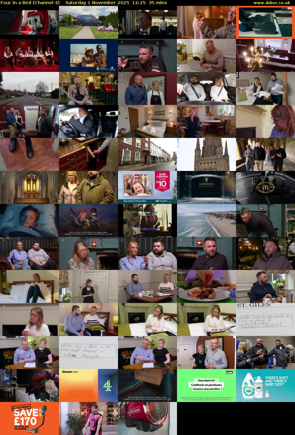 Four in a Bed (Channel 4) Saturday 1 November 2025 12:25 - 13:00