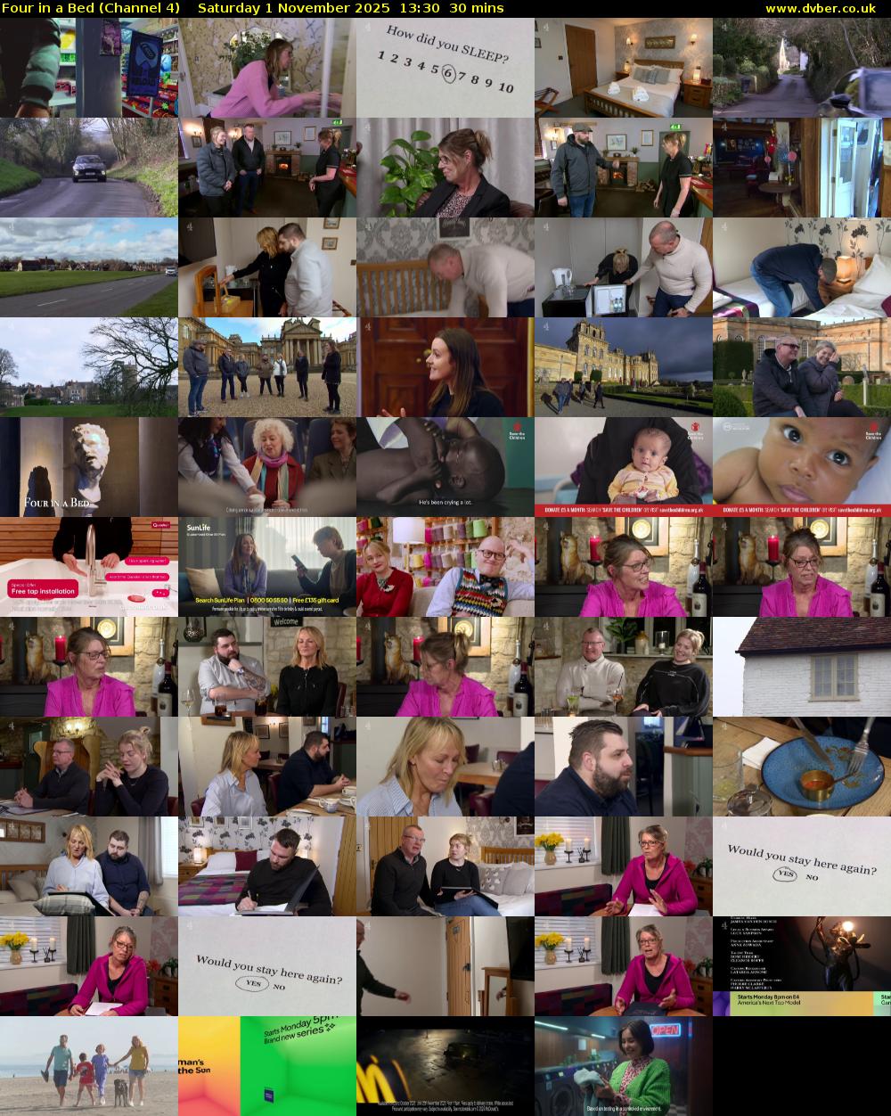 Four in a Bed (Channel 4) Saturday 1 November 2025 13:30 - 14:00
