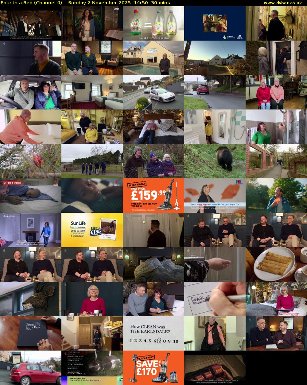 Four in a Bed (Channel 4) Sunday 2 November 2025 14:50 - 15:20