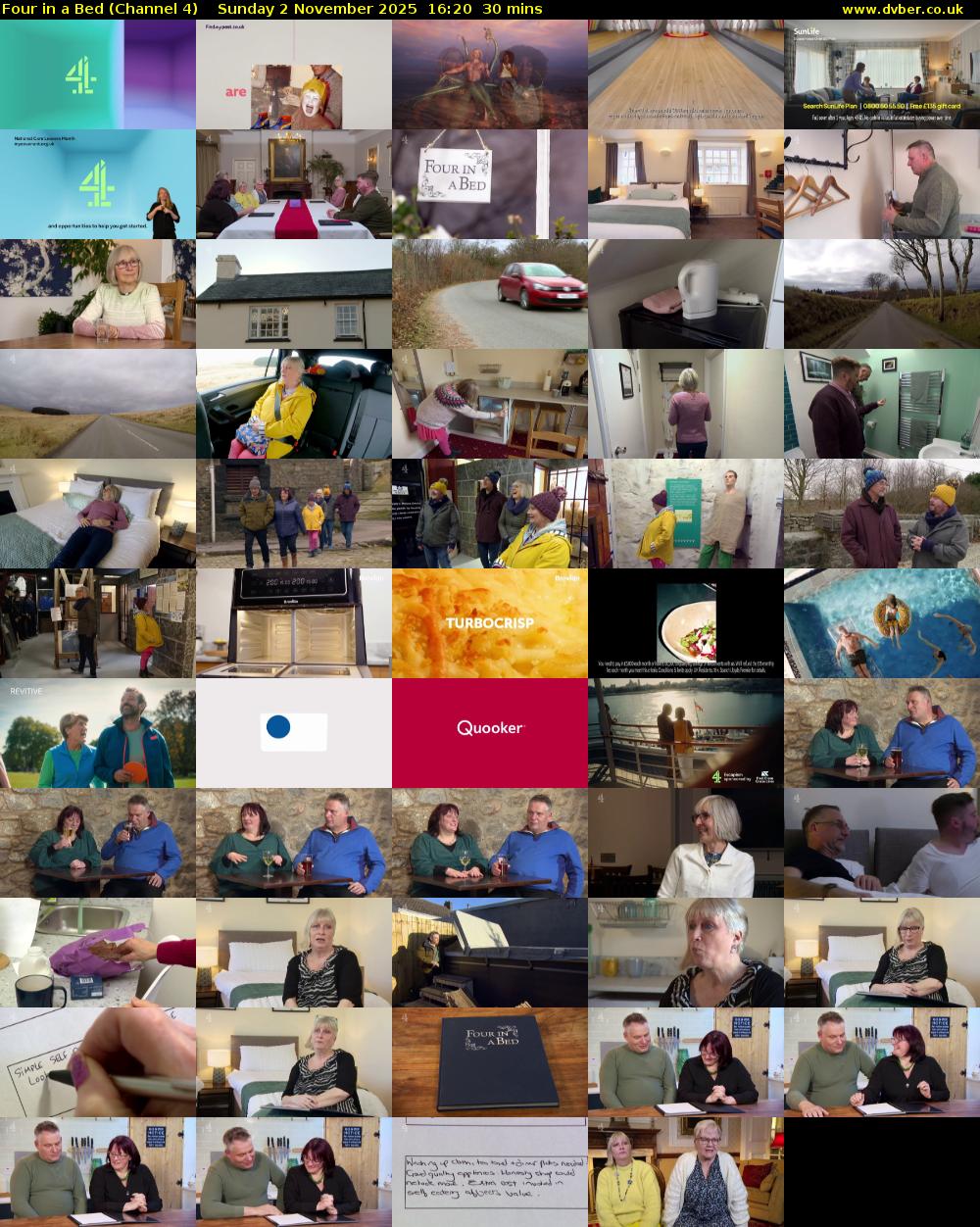 Four in a Bed (Channel 4) Sunday 2 November 2025 16:20 - 16:50