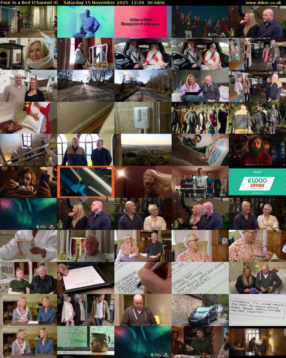 Four in a Bed (Channel 4) Saturday 15 November 2025 12:20 - 12:50