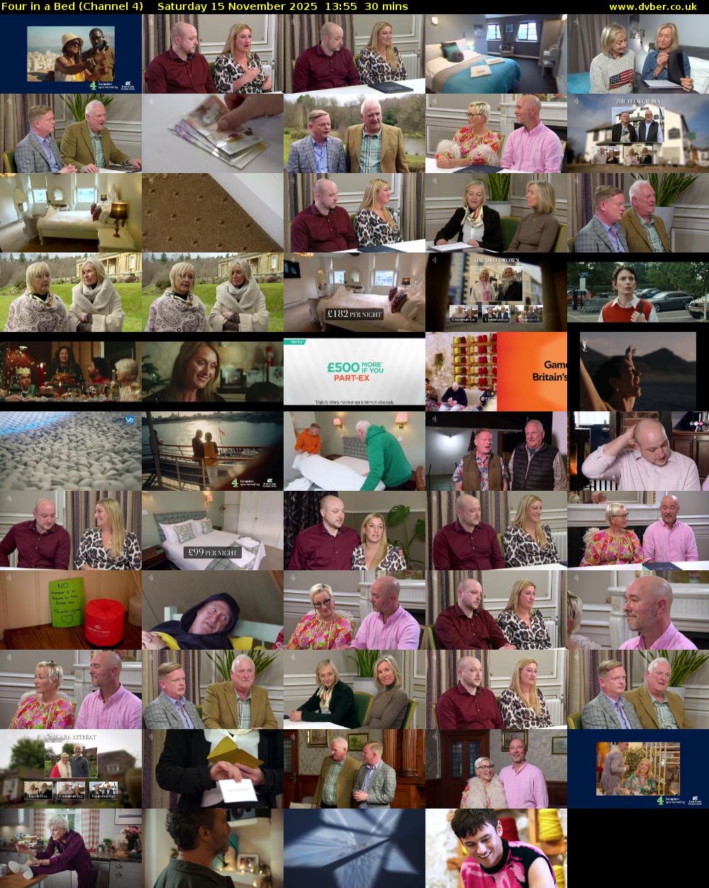Four in a Bed (Channel 4) Saturday 15 November 2025 13:55 - 14:25