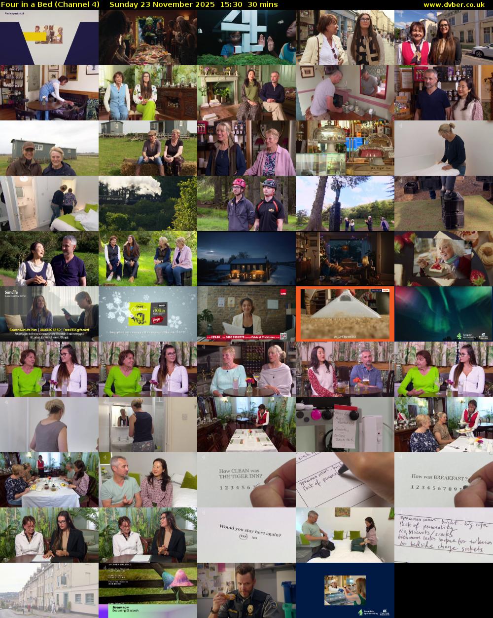 Four in a Bed (Channel 4) Sunday 23 November 2025 15:30 - 16:00