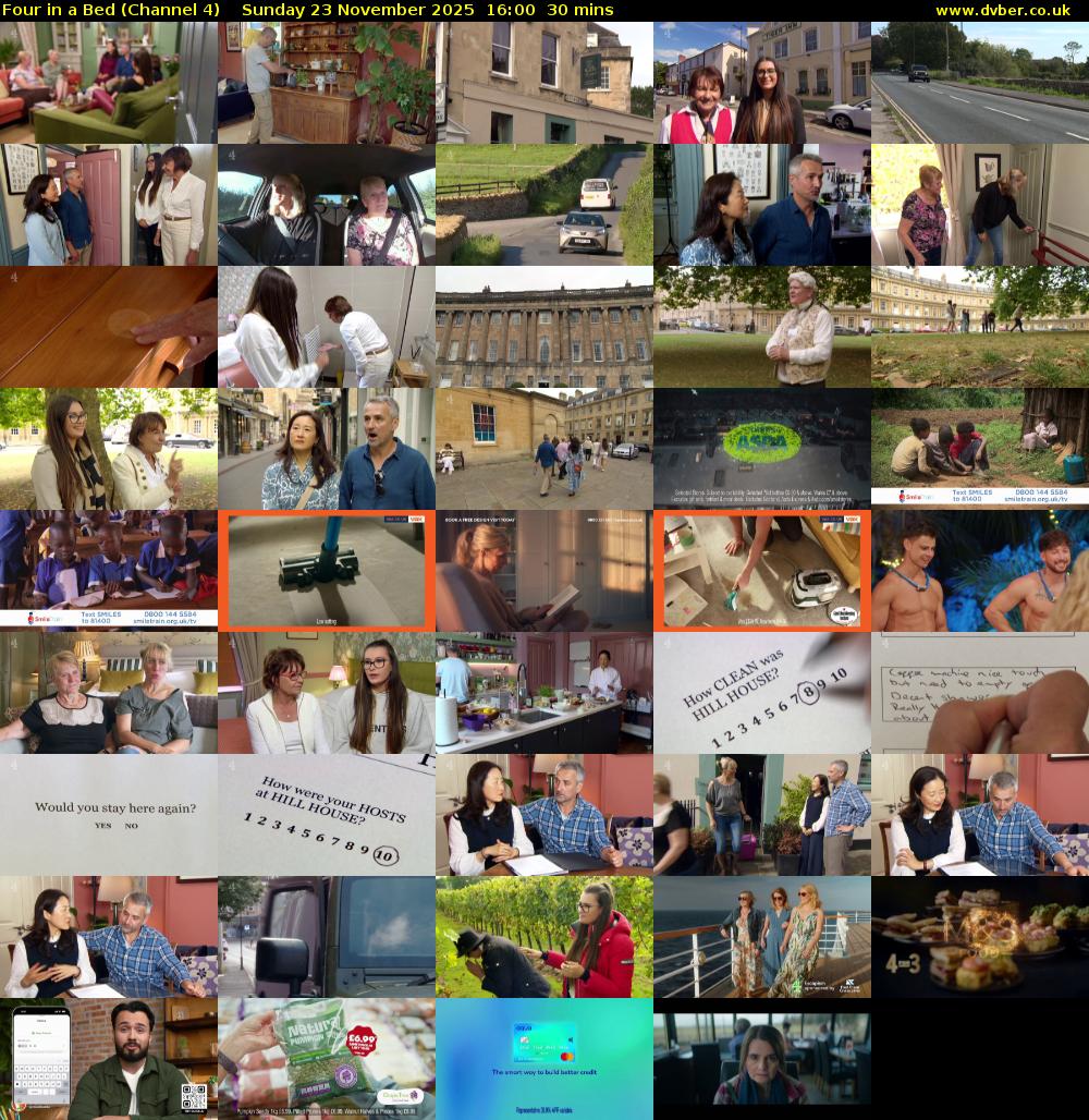 Four in a Bed (Channel 4) Sunday 23 November 2025 16:00 - 16:30