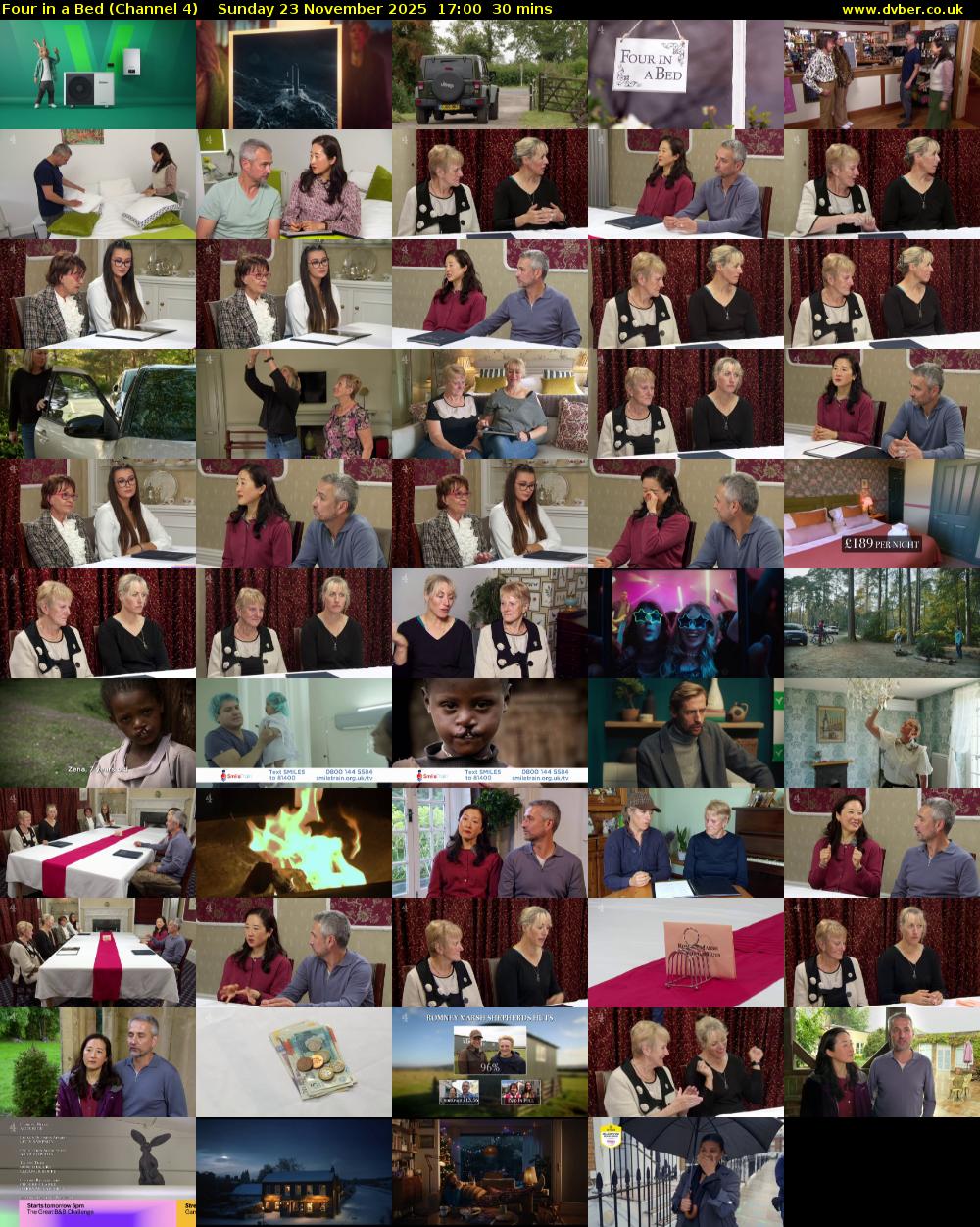 Four in a Bed (Channel 4) Sunday 23 November 2025 17:00 - 17:30