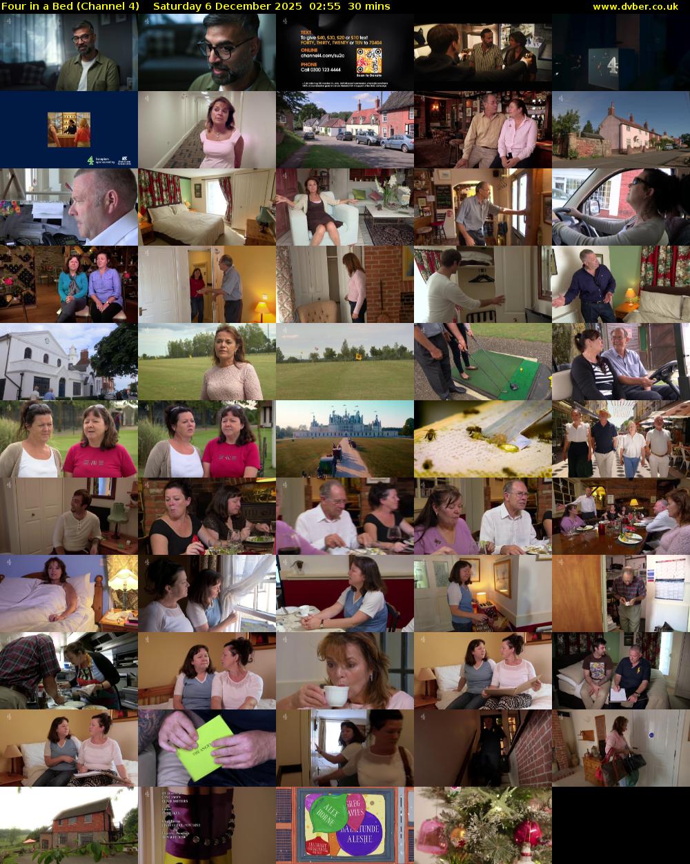 Four in a Bed (Channel 4) Saturday 6 December 2025 02:55 - 03:25
