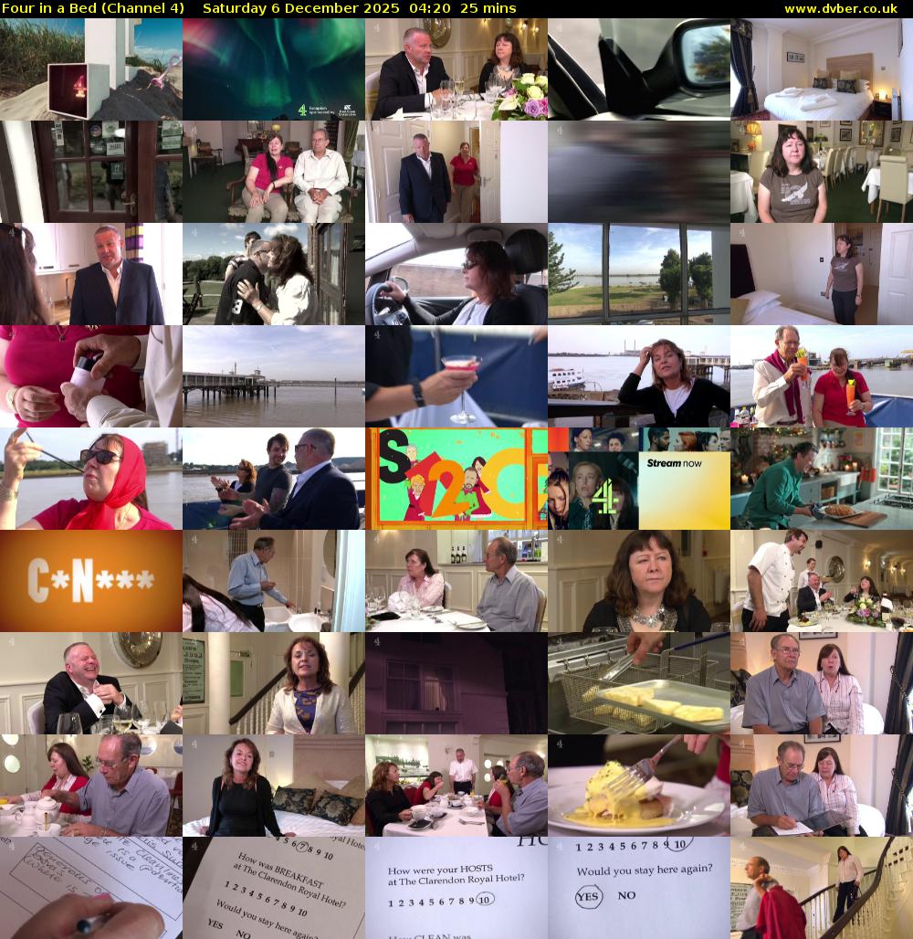 Four in a Bed (Channel 4) Saturday 6 December 2025 04:20 - 04:45