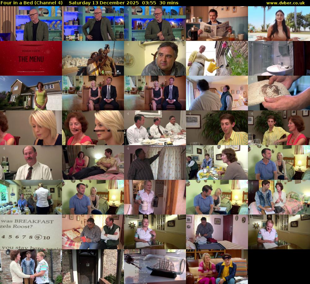 Four in a Bed (Channel 4) Saturday 13 December 2025 03:55 - 04:25