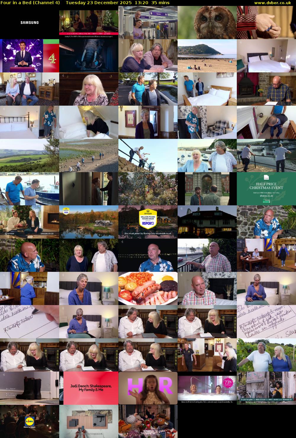 Four in a Bed (Channel 4) Tuesday 23 December 2025 13:20 - 13:55