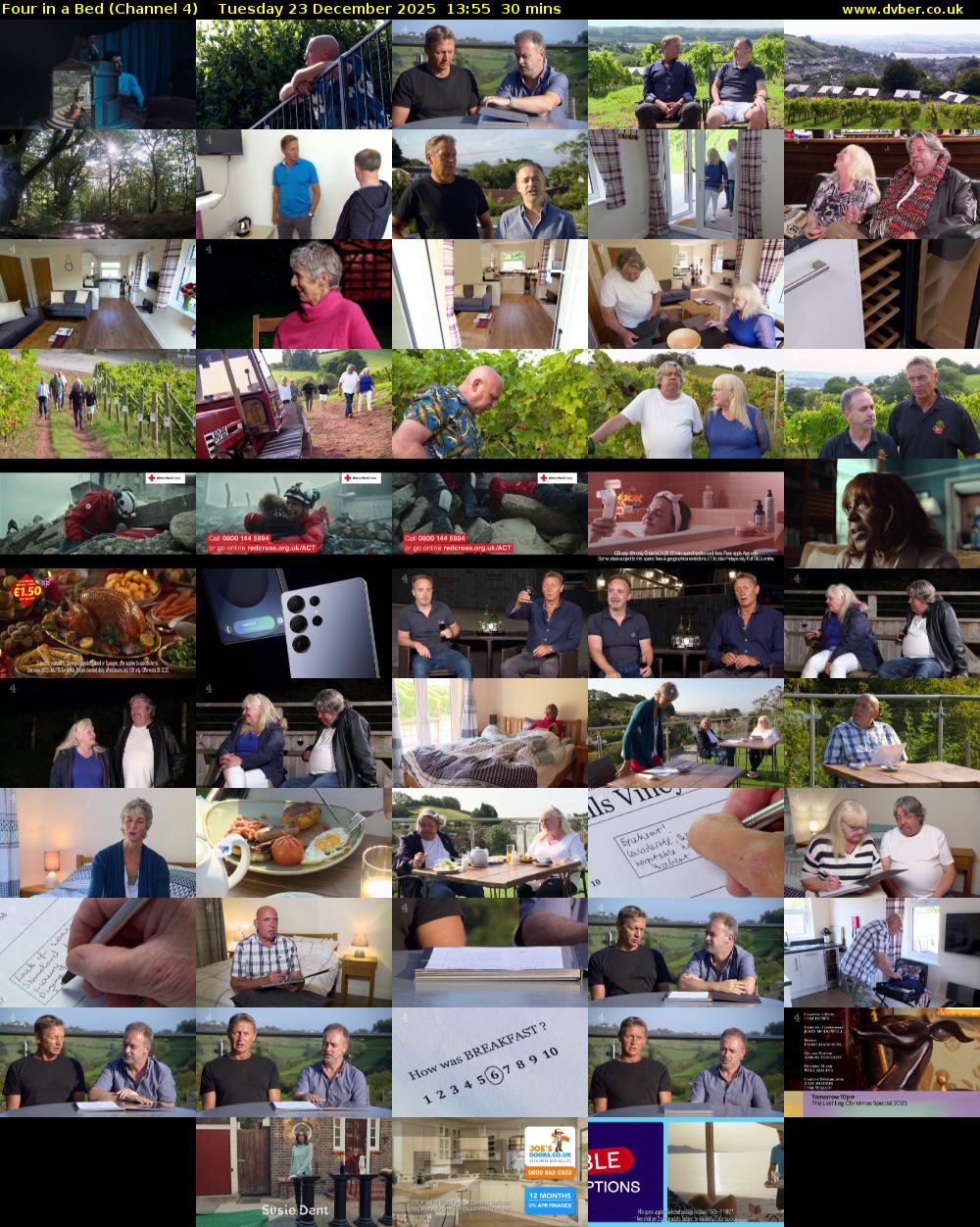 Four in a Bed (Channel 4) Tuesday 23 December 2025 13:55 - 14:25