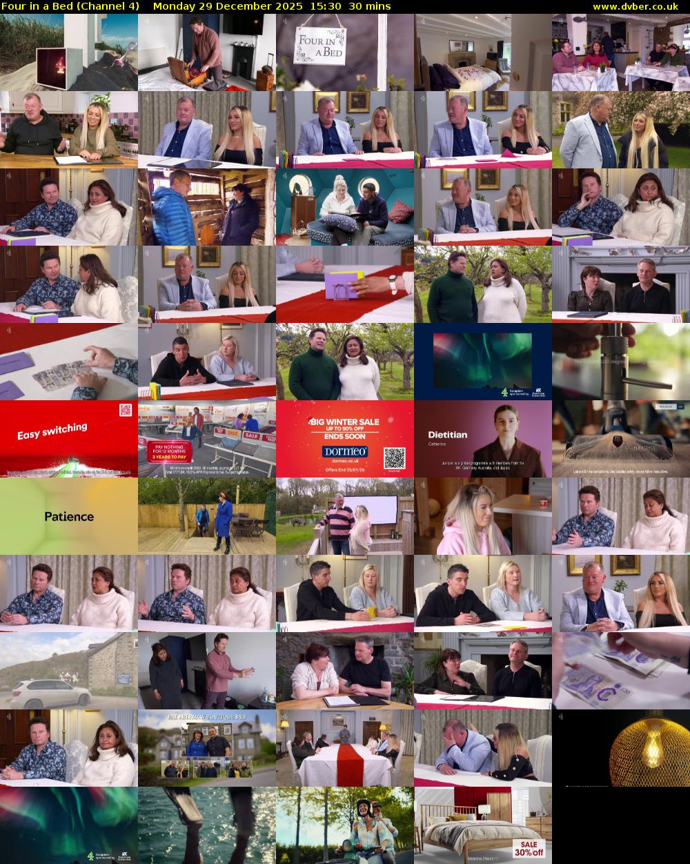 Four in a Bed (Channel 4) Monday 29 December 2025 15:30 - 16:00