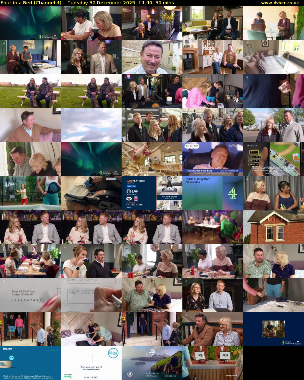 Four in a Bed (Channel 4) Tuesday 30 December 2025 14:40 - 15:10