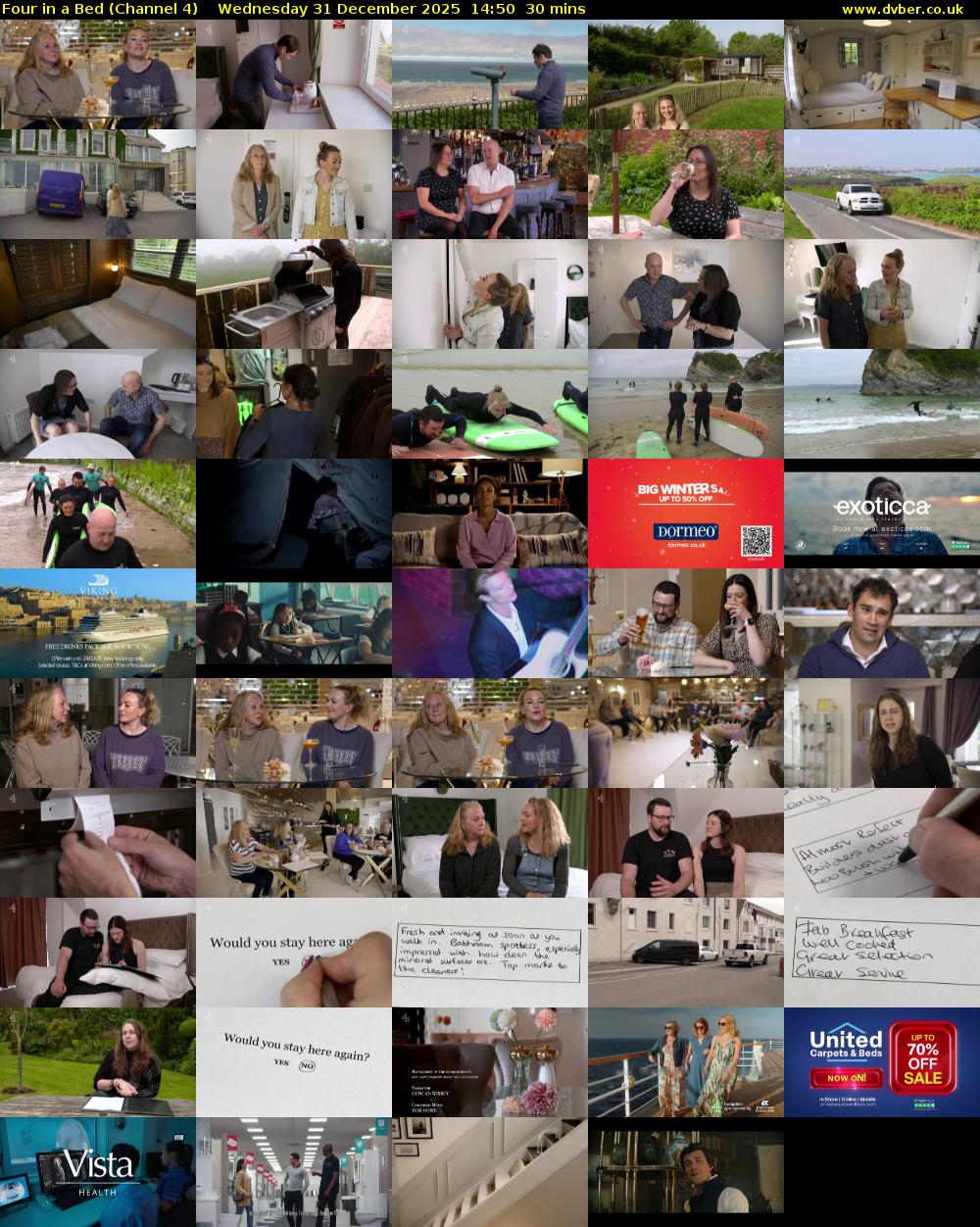 Four in a Bed (Channel 4) Wednesday 31 December 2025 14:50 - 15:20