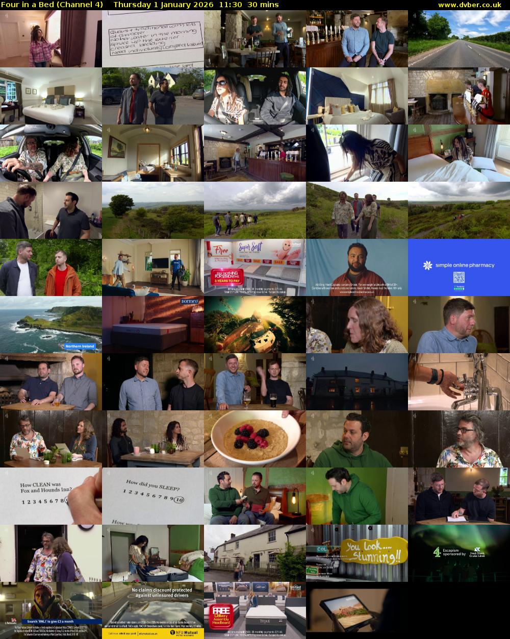 Four in a Bed (Channel 4) Thursday 1 January 2026 11:30 - 12:00