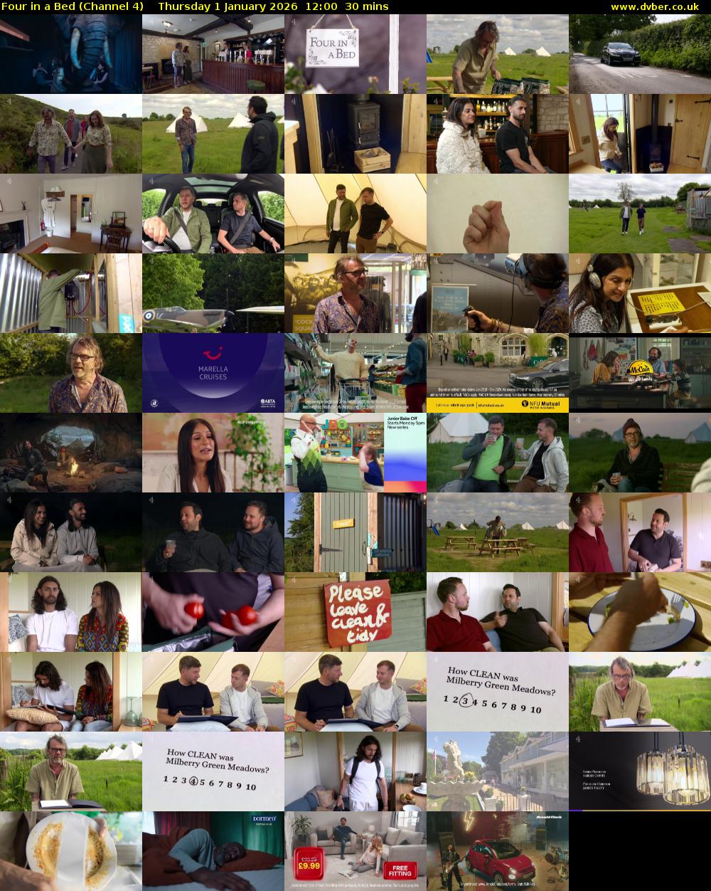 Four in a Bed (Channel 4) Thursday 1 January 2026 12:00 - 12:30