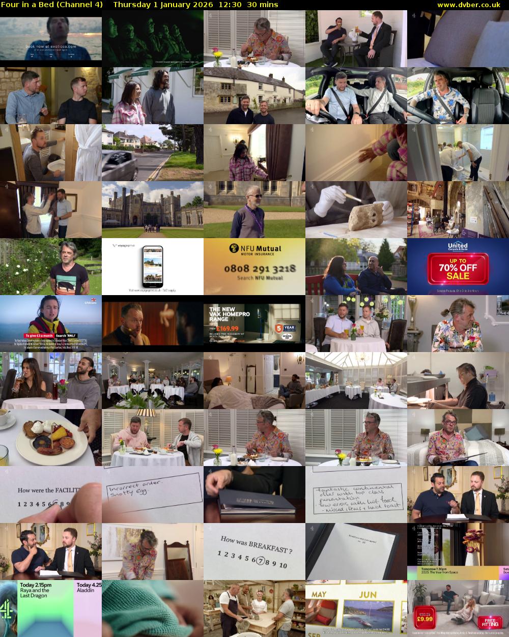 Four in a Bed (Channel 4) Thursday 1 January 2026 12:30 - 13:00