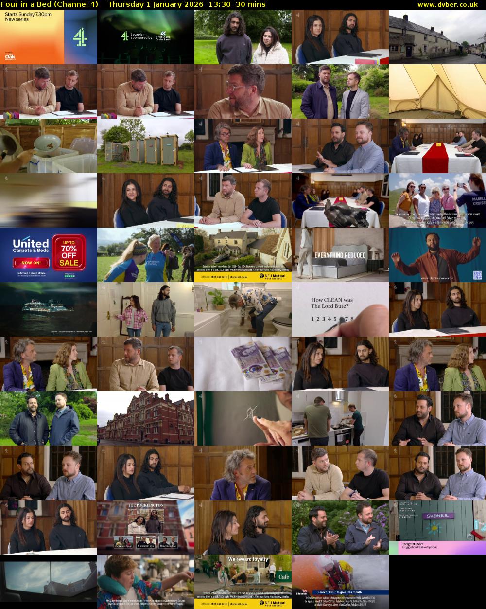 Four in a Bed (Channel 4) Thursday 1 January 2026 13:30 - 14:00
