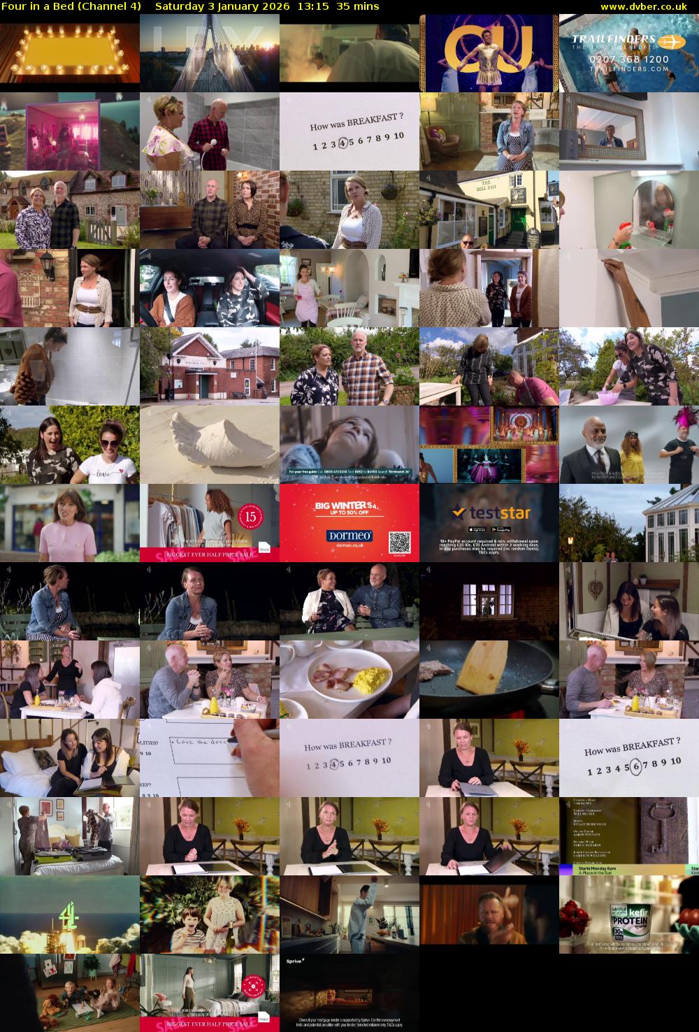 Four in a Bed (Channel 4) Saturday 3 January 2026 13:15 - 13:50