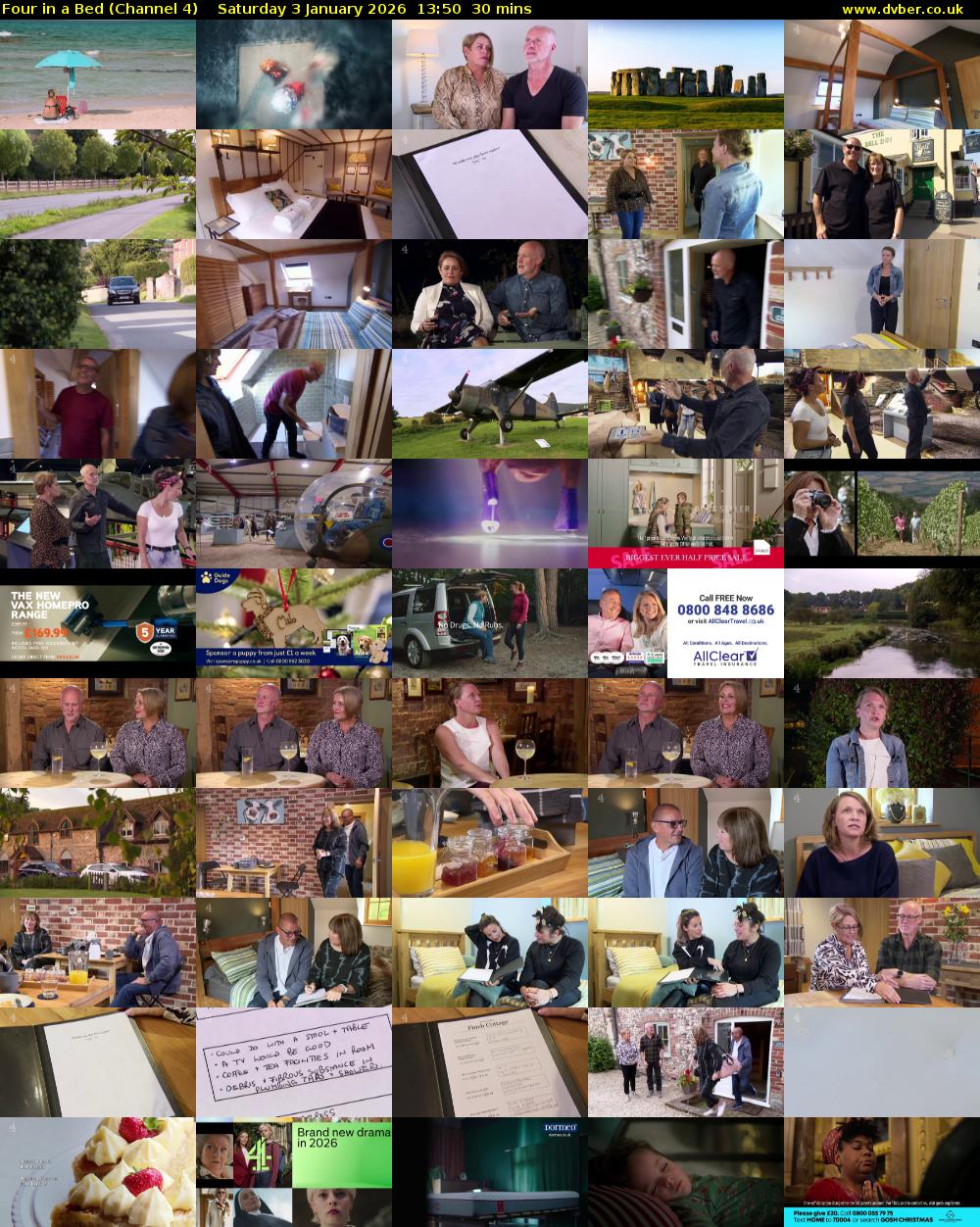 Four in a Bed (Channel 4) Saturday 3 January 2026 13:50 - 14:20