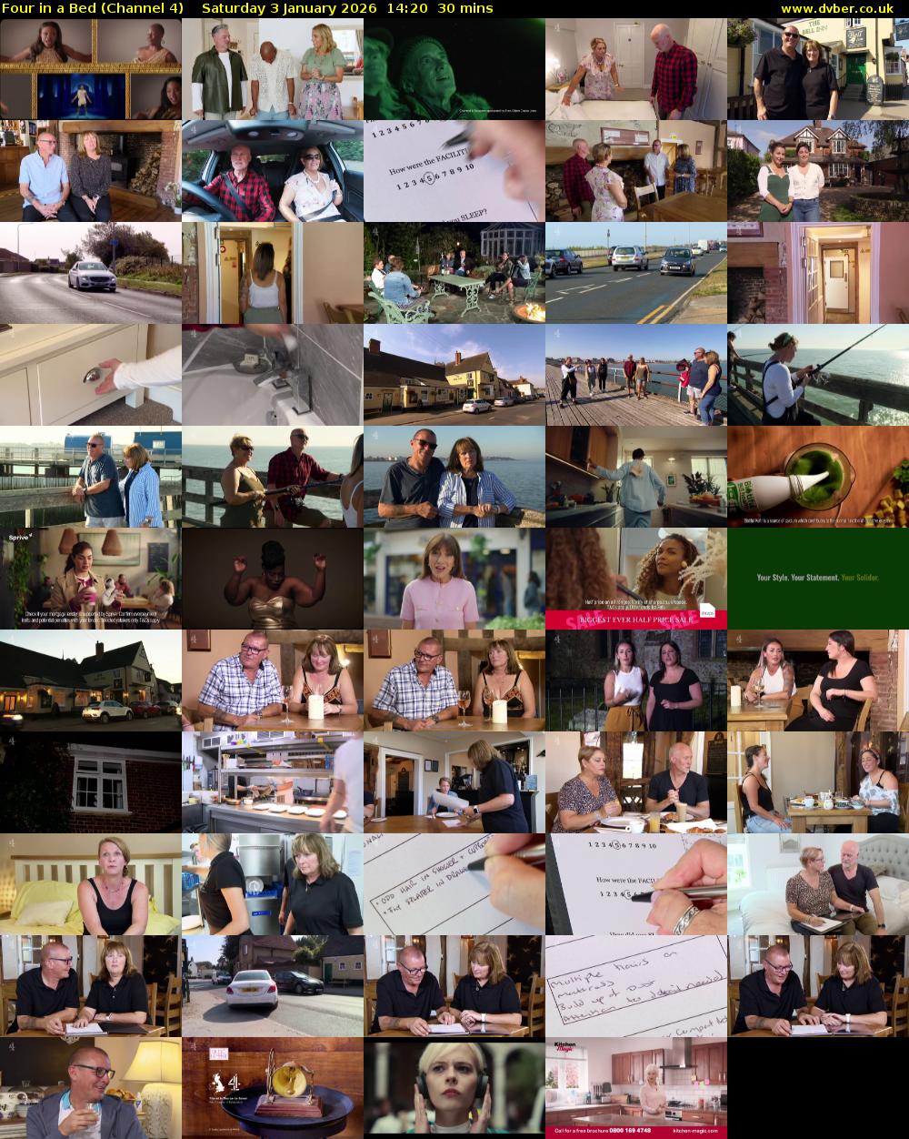 Four in a Bed (Channel 4) Saturday 3 January 2026 14:20 - 14:50