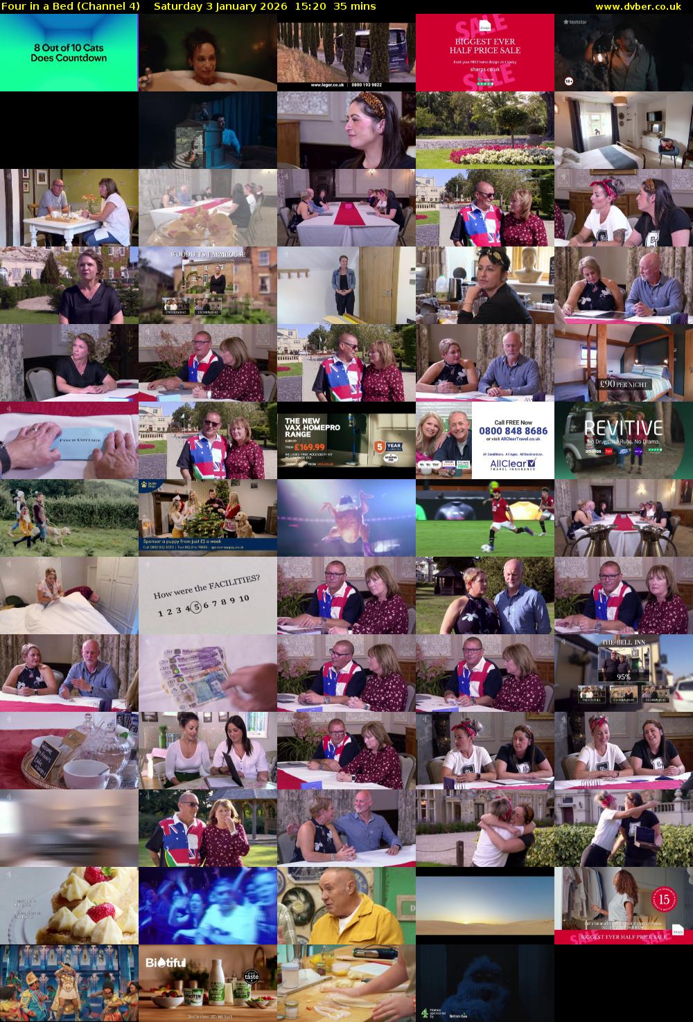 Four in a Bed (Channel 4) Saturday 3 January 2026 15:20 - 15:55