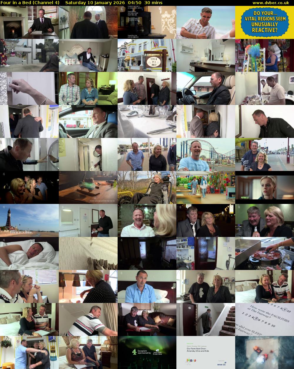 Four in a Bed (Channel 4) Saturday 10 January 2026 04:50 - 05:20