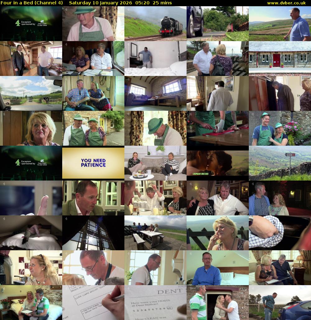 Four in a Bed (Channel 4) Saturday 10 January 2026 05:20 - 05:45