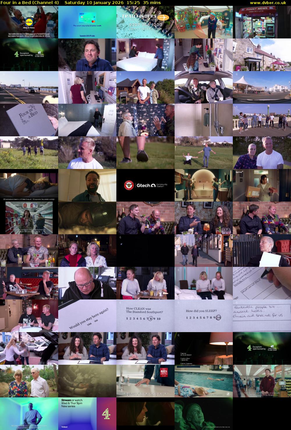 Four in a Bed (Channel 4) Saturday 10 January 2026 15:25 - 16:00